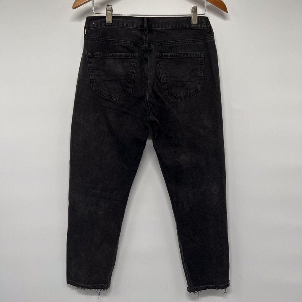 American Eagle Hi-Rise Girlfriend High Waisted Black Denim Jeans 4 X-Short - Picture 2 of 9
